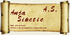 Anja Šipetić vizit kartica